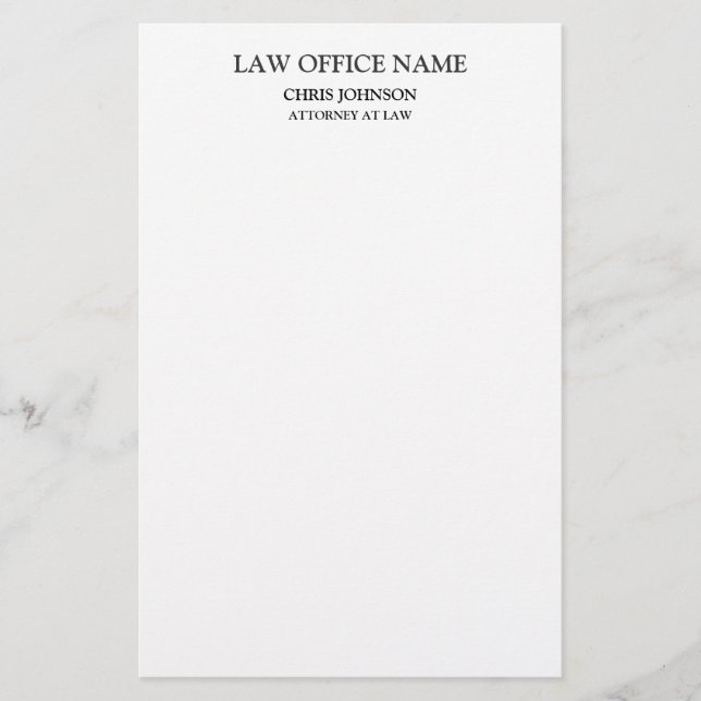 Papeterie Profil d'entreprise d'avocat noir et blanc (Devant)