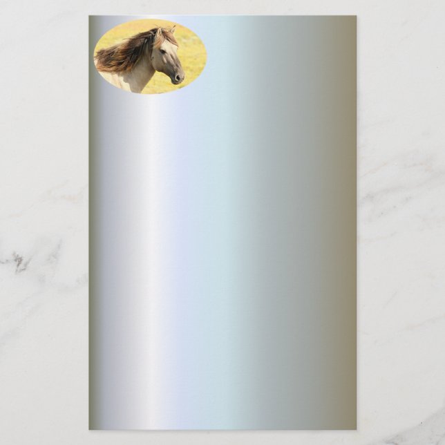 Papeterie Profil du cheval beige (Devant)