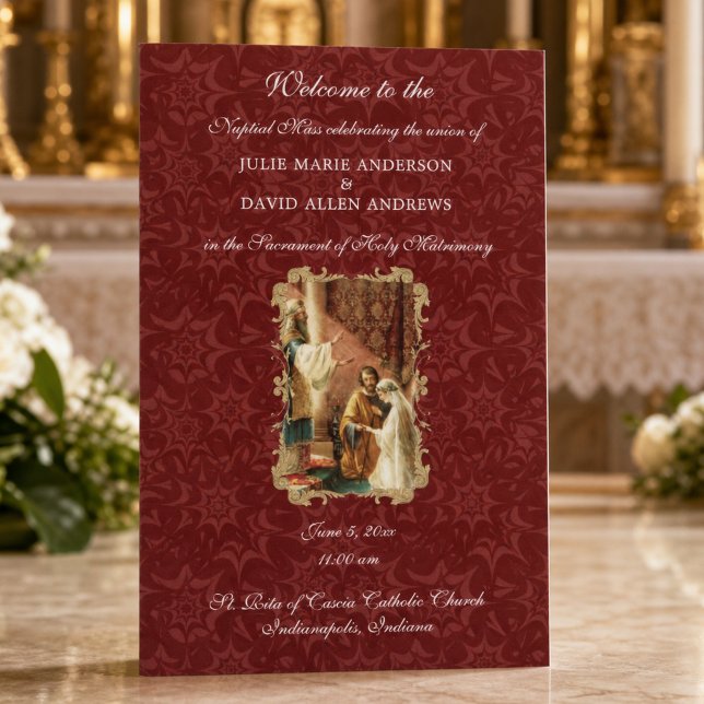 Papeterie Programme de mariage catholique élégant et économi (Créateur téléchargé)