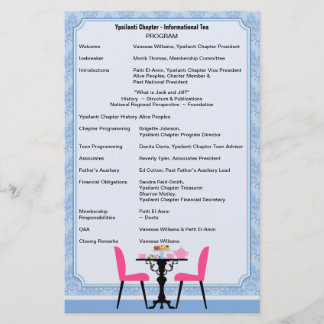 Papeterie Programme de Tea Party personnalisé