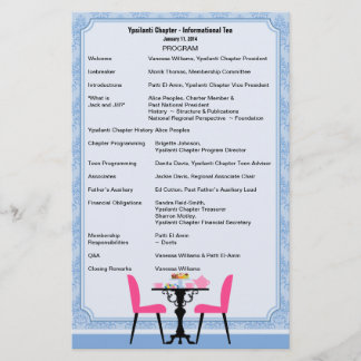 Papeterie Programme Tea Party personnalisé V2