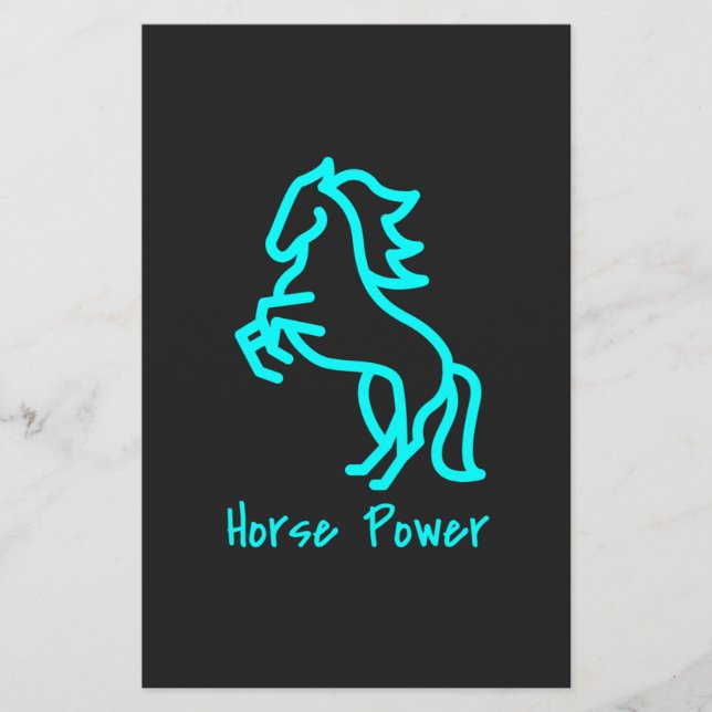 Papeterie Puissance du cheval en bleu (Devant)