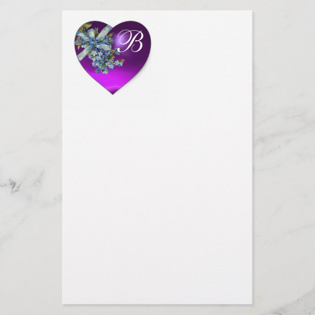 PAPETERIE PURPLE COEUR & OUBLIEZ-MOI NOTES MONOGRAMME (Devant)