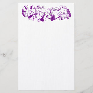 Papeterie Purple Scroll 1 Corinthians 13 Mariage Papier à le