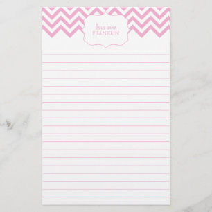 Papeterie Quotidien personnalisé par Chevron doux rose ray