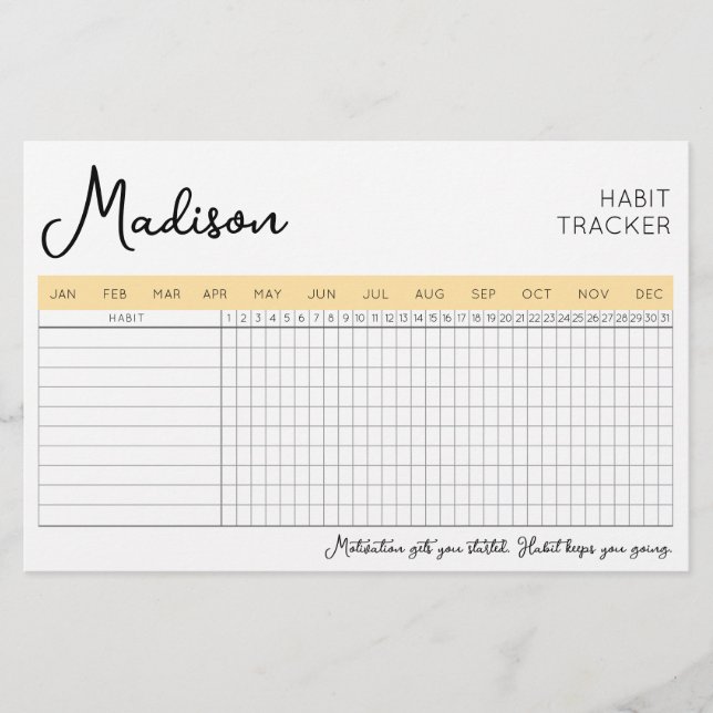 Papeterie Quotidien Tracker avec Nom Planneur double face (Devant)