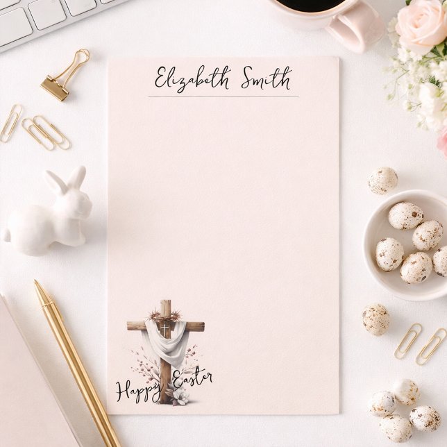 Papeterie Radiant Easter Cross with Floral Accents (Créateur téléchargé)