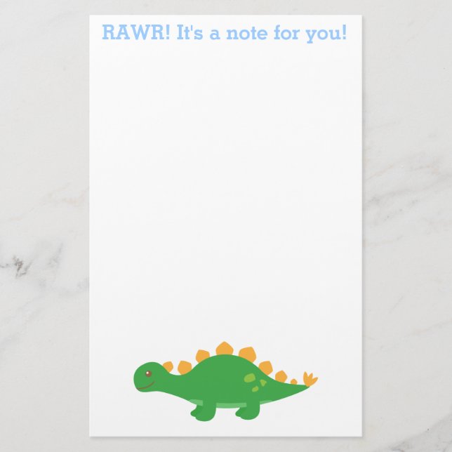 Papeterie Rawr, joli stégosaure vert dinosaure (Devant)