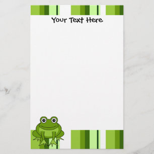Papeterie rayée de grenouille mignonne