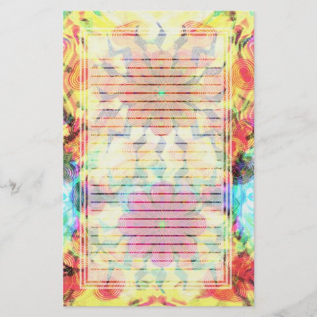 Papeterie rayée de motif de fleurs (Devant)