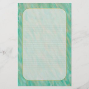 Papeterie rayée fine "de vent turquoise"