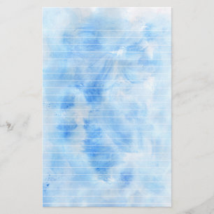 Papeterie rayée par bleu d'aquarelle