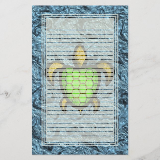 Papeterie rayée par tortue verte de Shell (Devant)