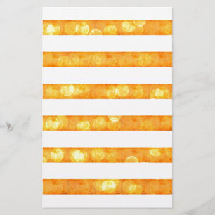 Papeterie Rayures Bokeh Orange Et Blanc