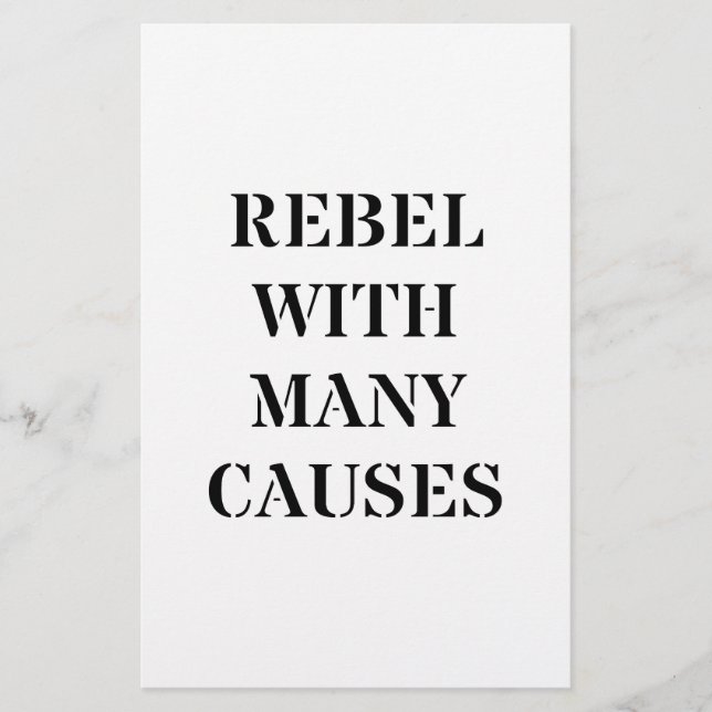 Papeterie Rebel avec de nombreuses causes (Devant)