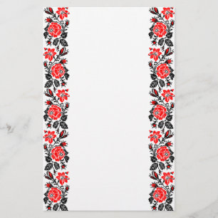 Papeterie Red & Black Rose cross-stitch Russian Pattern