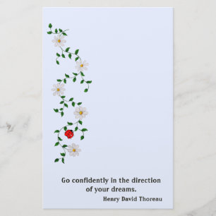Papeterie Red Ladybug, White Daisies, Encouragement