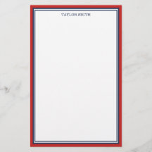 Red & Navy Blue Borders Ajouter votre nom