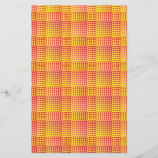 Papeterie Red Yellow Checker Abstract Pattern (Devant)