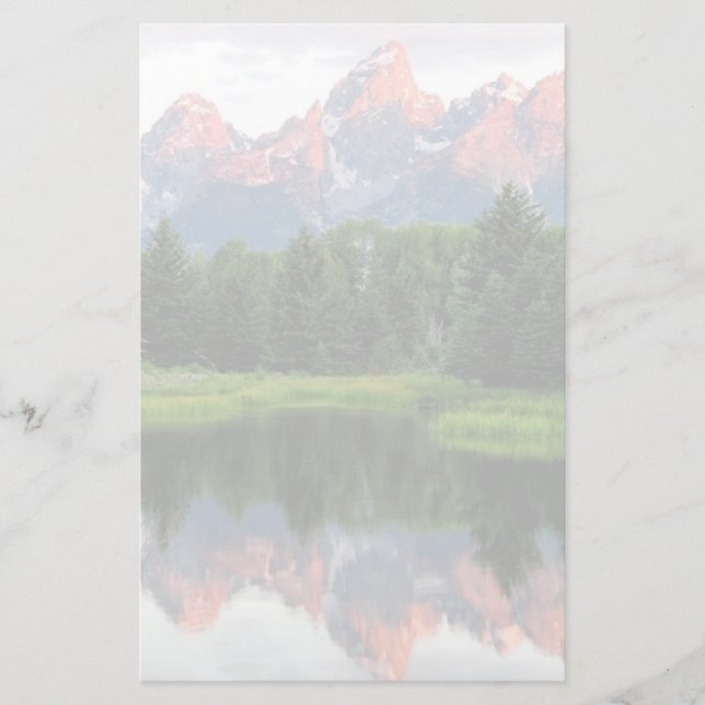 Papeterie Réflexions grandes de Teton au-dessus de l'étang (Devant)