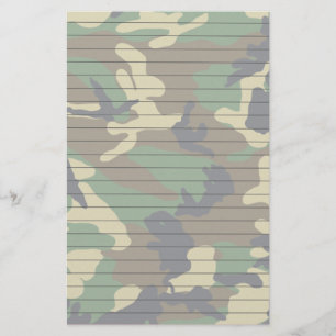 Papeterie Région boisée Camo avec des lignes
