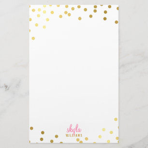 Papeterie REMARQUE PERSONNELLE jolie feuille d'or glamour co