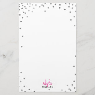 Papeterie REMARQUE PERSONNELLE mignon fun poka dot argent co