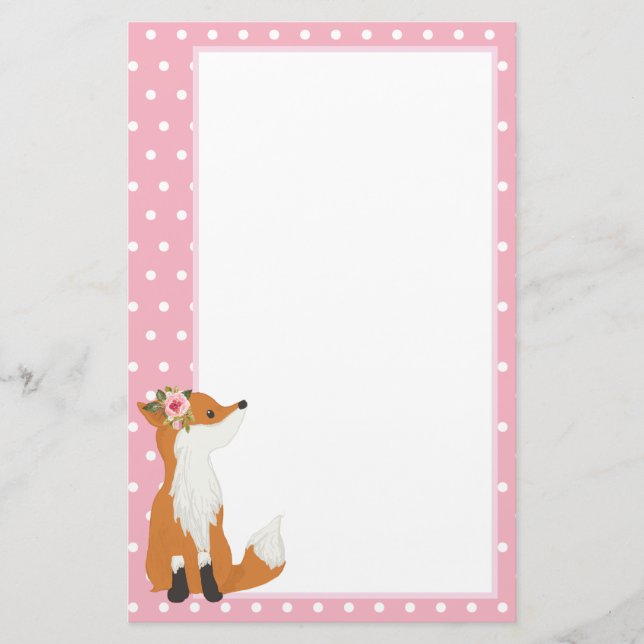 Papeterie renard, bois, mignonette, girly, amusant, (Devant)