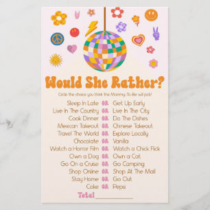 Papeterie Retro 70's Disco Voudrait-elle Plutôt Baby shower