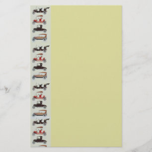 Papeterie RETRO CARS 2 AUTO RESTAURATION gris rouge jaune