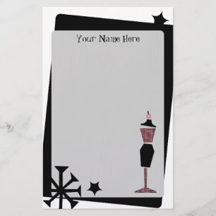 Papeterie Rétro forme rose et noire vintage de robe