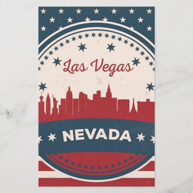 Papeterie Retro Las Vegas Skyline (Devant)