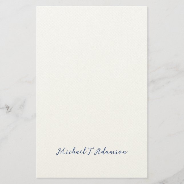 Papeterie Retro Style Elegant Plain White Calligraphy Name (Devant)