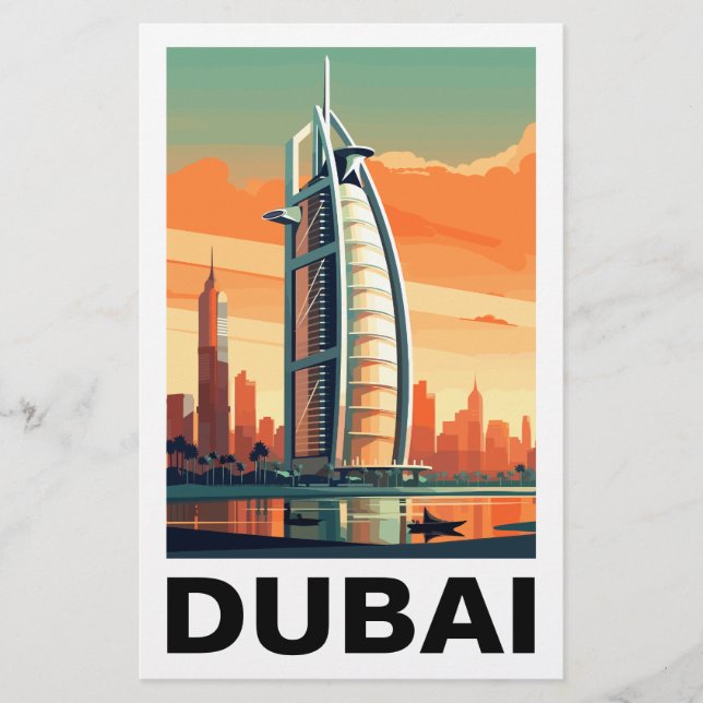 Papeterie Retro Vintage Dubaï UAE Skyline (Devant)