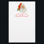Papeterie Rétro Vintage Jolly Santa Claus de Christmas<br><div class="desc">Ecrire du papier avec une photo rétro festive. Le vieux Père Noël Jolly avec ses joues rousses et son sourire chaleureux et amical. Un peu de nostalgie de l'ancienne école pour les vieux temps,  cette image rappelle les souvenirs des célébrations du passé de Noël.</div>