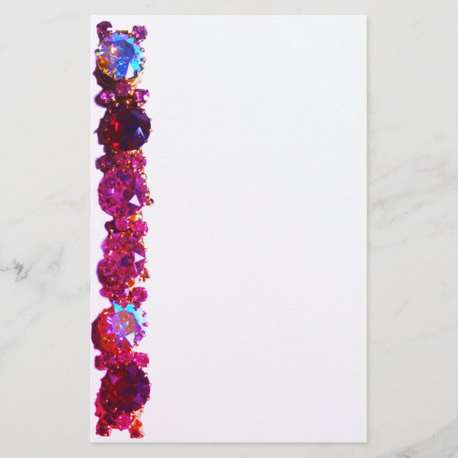 Papeterie Rhinestones roses - Bijoux vintages (Devant)