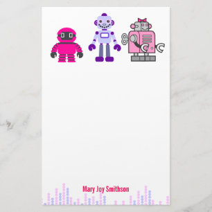 Papeterie Robot rose mignon et de Kawaii de la fille des