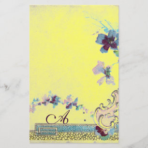 Papeterie ROMANTİCA Jaune clair Mariage Floral Monogramme