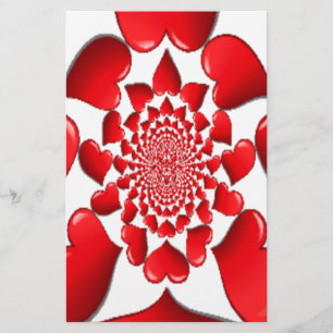 Papeterie Romantique Red Hearts Art Motif Imprimer