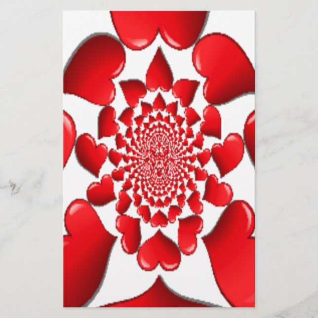 Papeterie Romantique Red Hearts Art Motif Imprimer (Devant)