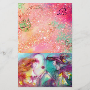 PAPETERIE ROMEO ET JULIET, MONOGRAMME D'OR ROSE SPARKLES