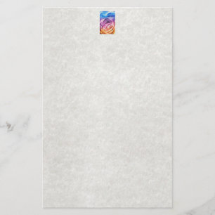 Papeterie Rose arc-en-ciel aquarelle