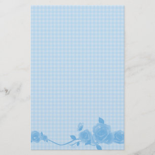 Papeterie rose de guingan bleu