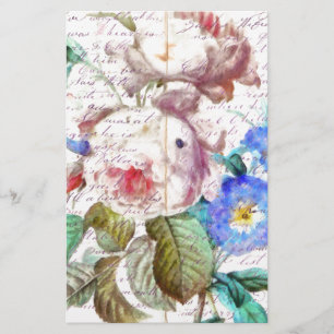 Papeterie Rose de lettre vintage