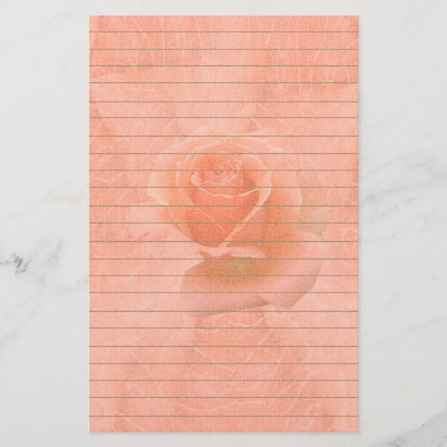 Papeterie Rose de rose avec des lignes (Devant)