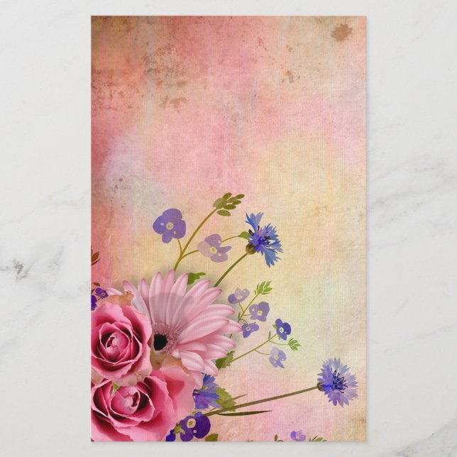 Papeterie Rose et Fleur sauvage (Devant)