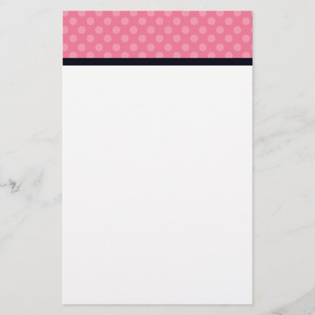 Papeterie rose et noire de coutume de point de (Devant)