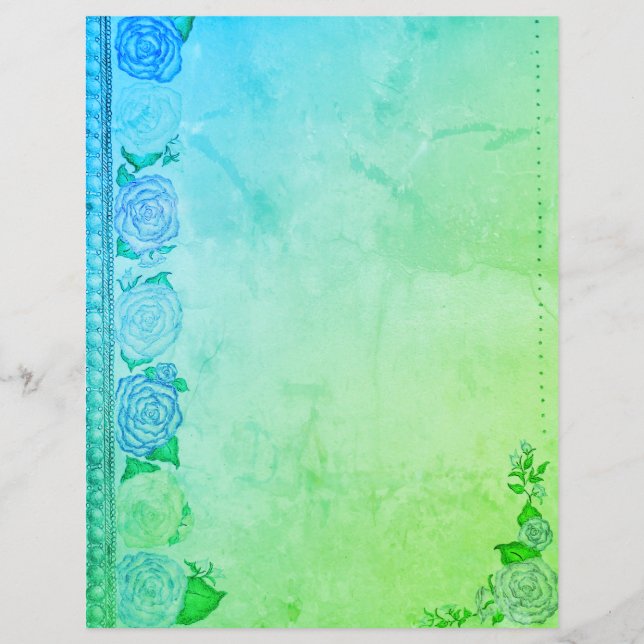Papeterie Rose Rêveuse (Bleu/Vert) (Devant)