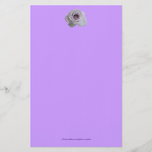 Papeterie Rose simple violet (Devant)