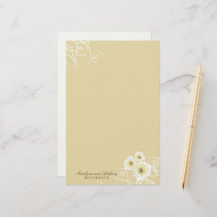 Papeterie Roses De Crème Et Frottent Élégant Mariage Romanti